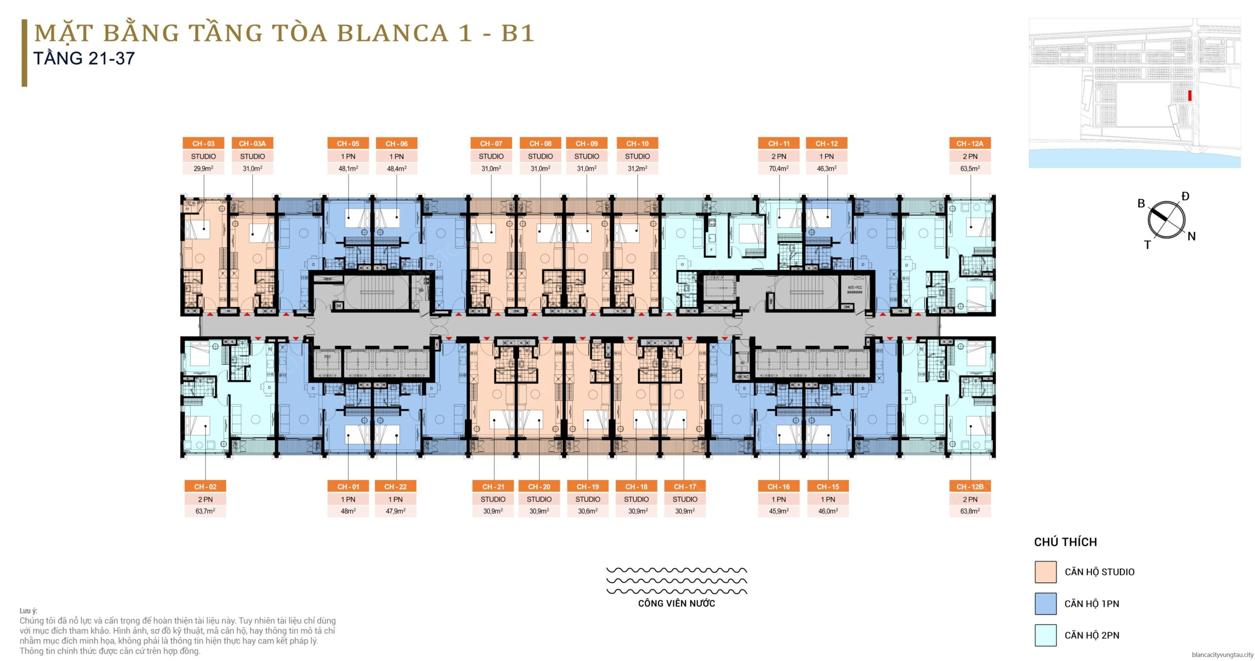 Mặt Bằng Blanca City B1